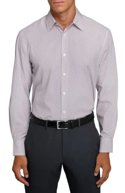 WRK W.R.K SLIM FIT STRIPE DOT PERFORMANCE DRESS SHIRT