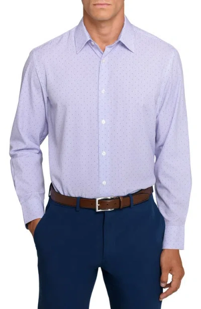 Wrk W.r.k Slim Fit Stripe Dot Performance Dress Shirt In Purple