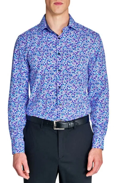 Wrk W.r.k Slim Fit Watercolor Floral Performance Dress Shirt