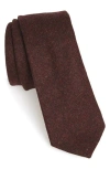 Wrk Solid Wool Tie In Brown