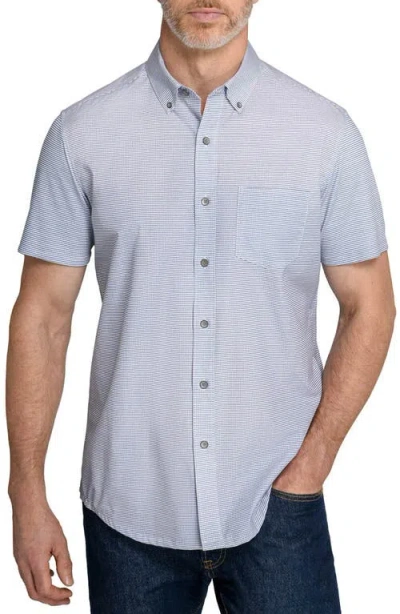 Wrk W.r.k Square Reworked Short Sleeve Button-down Shirt In Gray