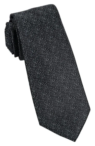 Wrk Textured Silk Tie In Charcoal
