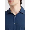 Wrk W.r.k Trim Fit Abstract Cube Print Performance Button-up Shirt In Blue
