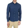 Wrk W.r.k Trim Fit Geometric Print Performance Button-up Shirt In Blue