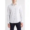 Wrk W.r.k Trim Fit Geometric Print Performance Button-up Shirt In White