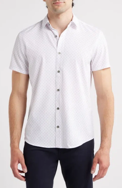Wrk W.r.k Trim Fit Hashtag Short Sleeve Performance Button-up Shirt