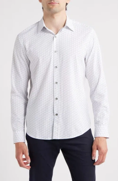 Wrk W.r.k Trim Fit Neat Performance Button-up Shirt In White