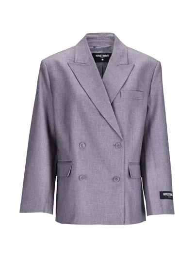 Wrstbhvr Amal Double-breasted Blazer In Purple