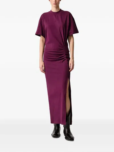Wrstbhvr Asuna V3 Ruched Side-slit Maxi Dress In Purple
