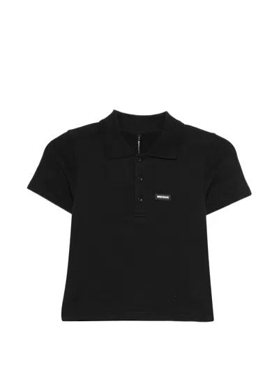 Wrstbhvr Aurelia Buttoned Polo Shirt In Black