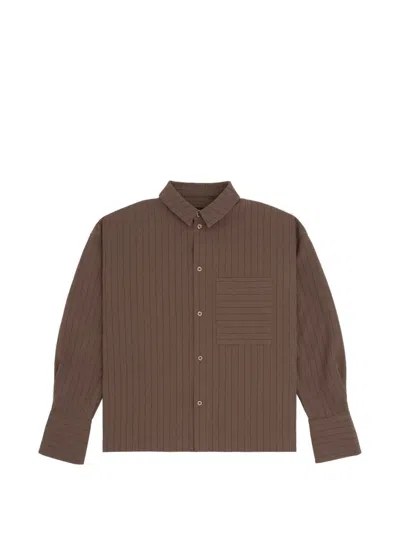 Wrstbhvr Busra Vertical-stripe Blouse In Brown