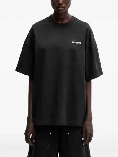 Wrstbhvr Dejo Logo-print Drop-shoulder T-shirt In Black