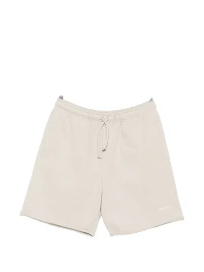 Wrstbhvr Drawstring Raw-edge Track Shorts In Neutral
