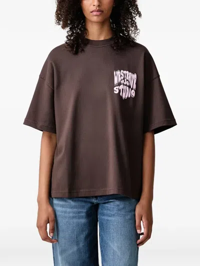 Wrstbhvr Flynn Logo-print T-shirt In Brown