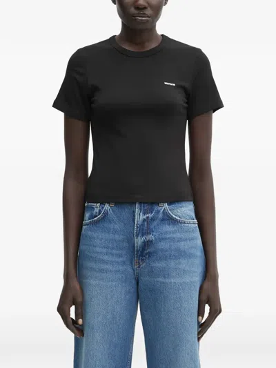 Wrstbhvr Janina Ribbed T-shirt In Black