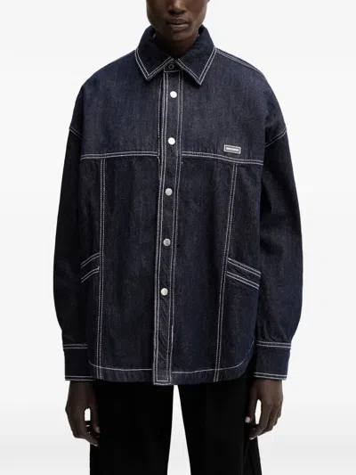 Wrstbhvr Leandra Contrast-stitch Overshirt In Blue