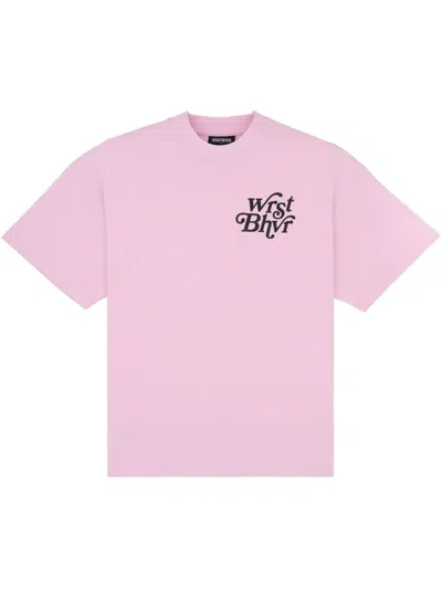 Wrstbhvr Logo-print T-shirt In Pink