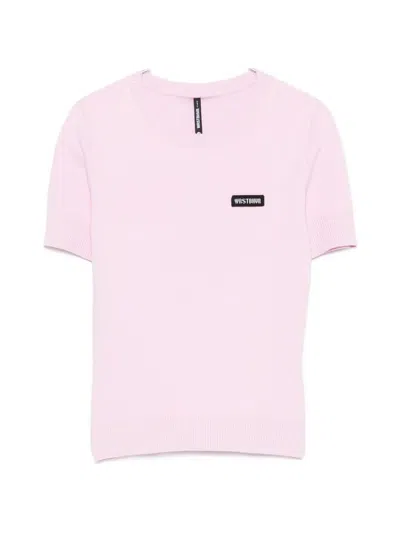 Wrstbhvr Logo-patch Short-sleeve Sweater In Pattern