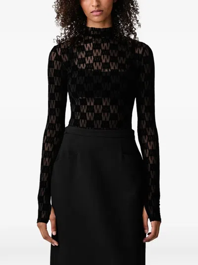 Wrstbhvr Logo-print High-neck Top In Black