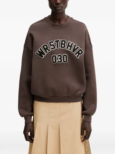 Wrstbhvr Matteo Logo-patch Sweatshirt In Brown