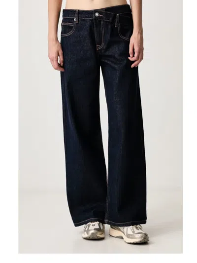 Wrstbhvr Meg V3 Asymmetric-waist Wide-leg Jeans In Blue