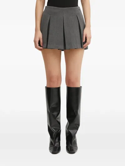 Wrstbhvr Mini Madden Pleated Skirt In Grey