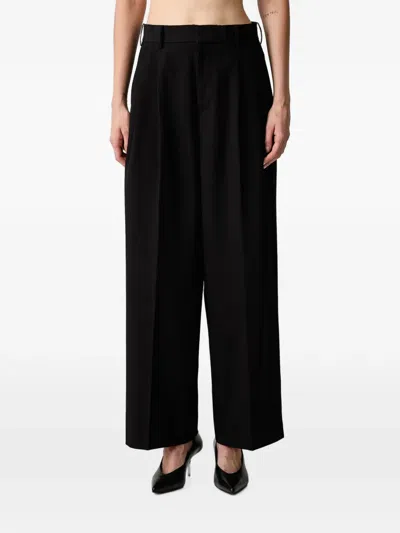 Wrstbhvr Naro Pleated Wide-leg Trousers In Black