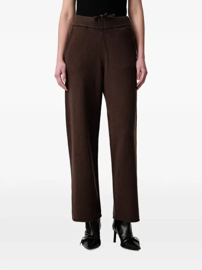 Wrstbhvr Nerian Logo-embroidered Knitted Trousers In Brown