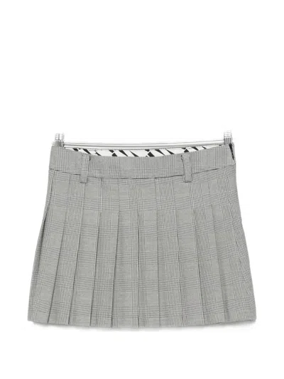 Wrstbhvr Nuria Check Pleated Skirt In Gray