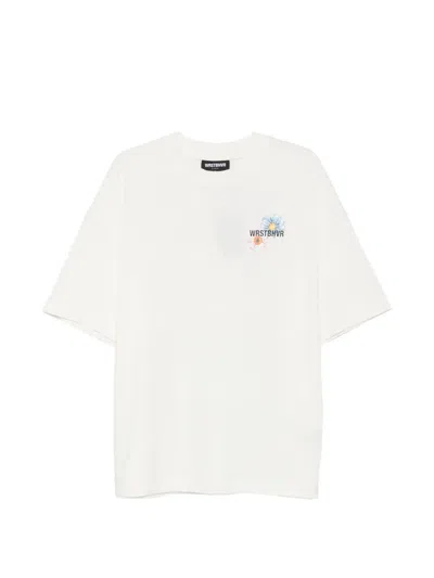 Wrstbhvr Olin Graphic-print Drop-shoulder T-shirt In White