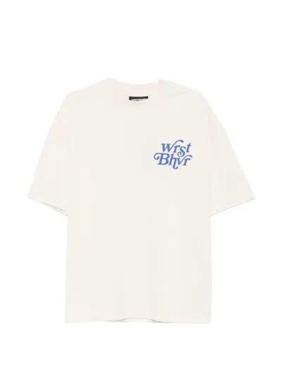 Wrstbhvr Reen V2 Logo-print Drop-shoulder T-shirt In White
