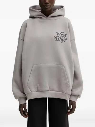 Wrstbhvr Reen V2 Logo-print Pouch-pocket Hoodie In Gray
