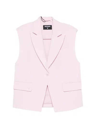 Wrstbhvr Sleeveless Gilet In Pink