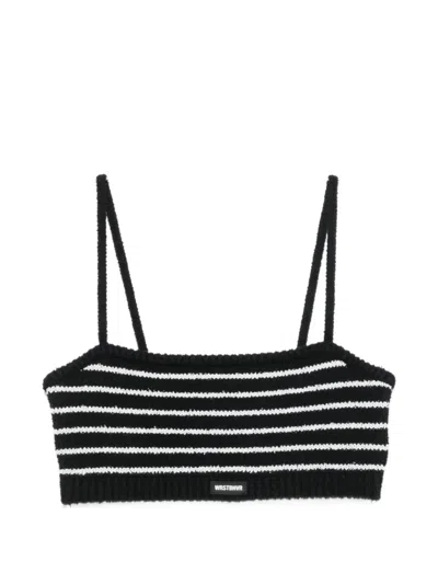 Wrstbhvr Striped Cropped Top In Black