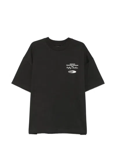 Wrstbhvr Studio V13 Logo-print Drop-shoulder T-shirt In Black