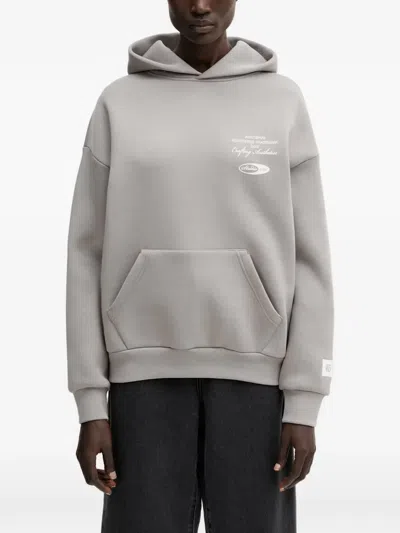 Wrstbhvr Studio V13 Logo-print Pouch-pocket Hoodie In Gray