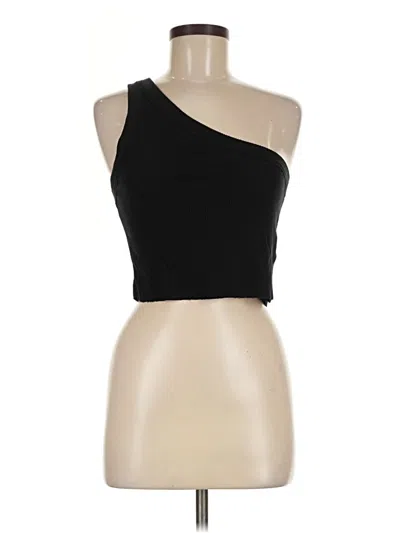 Pre-owned Wsly Sleeveless Top Black One Shoulder Neckline Tops