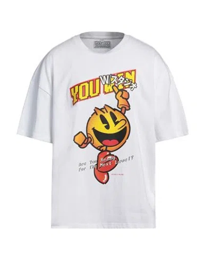 W/studio X Pac-man Man T-shirt White Size L Cotton