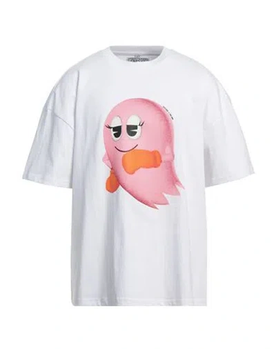 W/studio X Pac-man Man T-shirt White Size L Cotton
