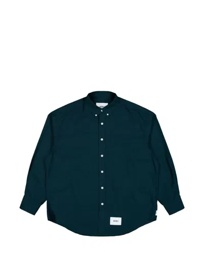 Wtaps Bd 07 Buttoned Long-sleeve Shirt In Green