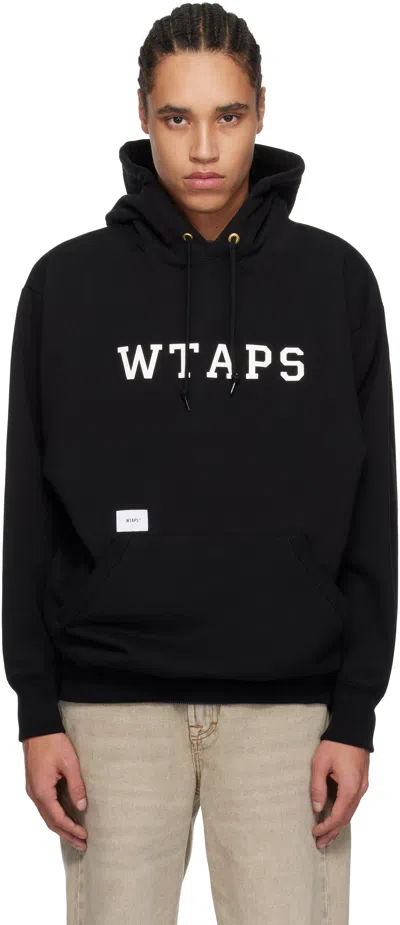 WTAPS BLACK COTTON ACADEMY HOODIE