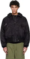 Wtaps Black Drab Es Bomber Jacket In Black