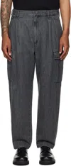 Wtaps Black Milt2301 Denim Cargo Pants In Gray