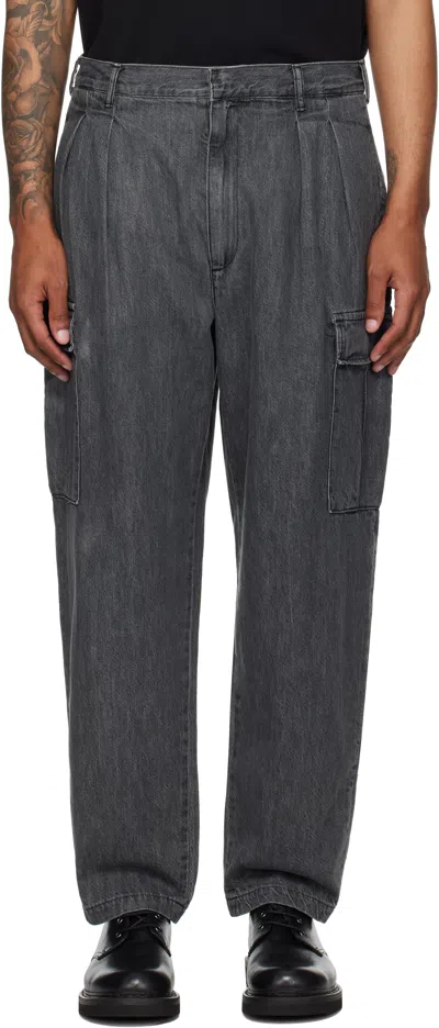 Wtaps Black Milt2301 Denim Cargo Pants In Gray