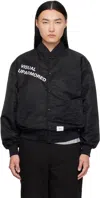 Wtaps Black 'team' Varsity Jacket In Black