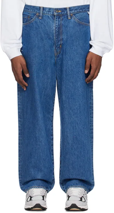 Wtaps Blue Blues Straight Jeans In Indigo