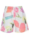 Wtaps Cacti-print Shorts In Blue