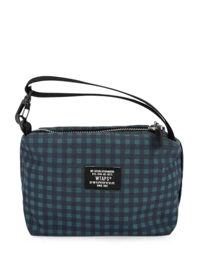Wtaps Check-print Pouch In Blue