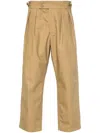 Wtaps Pleat-detailing Cotton Trousers In Neutrals
