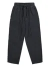 Wtaps Drawstring Cotton Trousers In Black